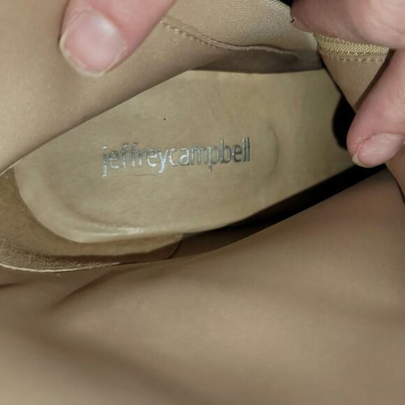 JEFFREY CAMPBELL COMA STRETCH HEELED BOTTIES IN NUDE, SZ 8 - Picture 13 of 16